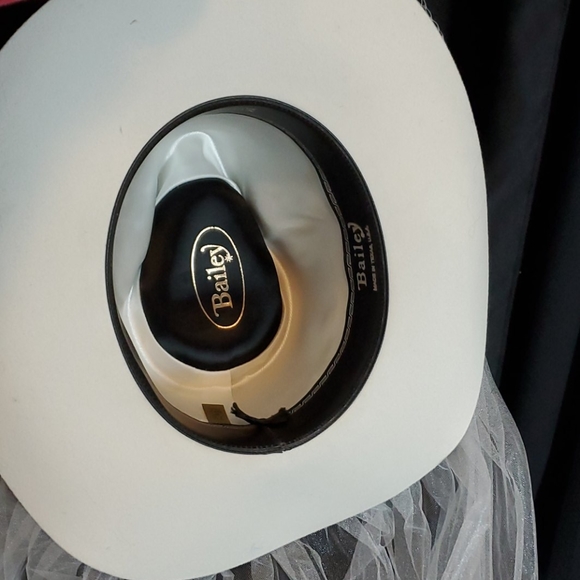 Bailey 7 1/8 western wedding bridal hat - Picture 10 of 13